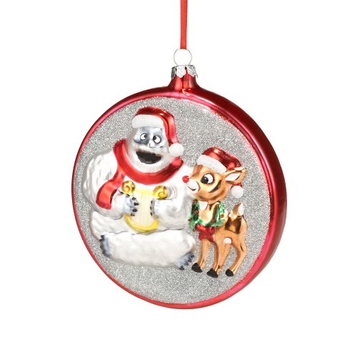 Department 56 Rudolph Bumble and Rudolph Glass Ornament, 4.75-Inch
