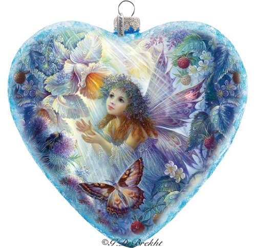 G.Debrekht 738-084 Holiday Splendor Glass Heart Flower Fairy XLG 5.5 in. – Glass Ornament