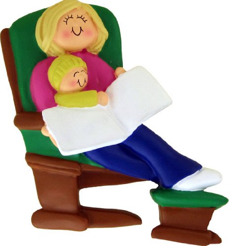 Glider Female Blond Hair Mom or Grandma:personalized Christmas Ornament Baby or Toddler