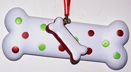 Personalizable Christmas Ornament Dog Bone with Tag