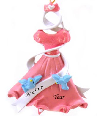 Princess Dress Personalized Christmas Ornament