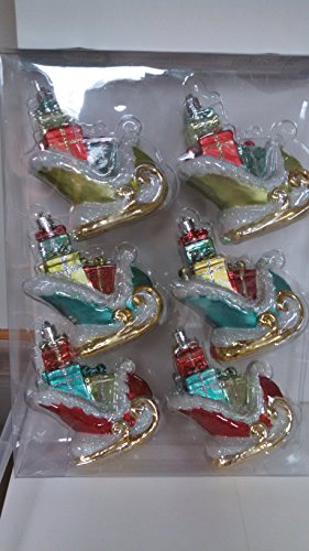 Martha Stewart Living 5 In. Sleigh with Presents Ornament (6-pack)
