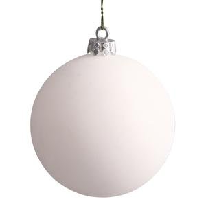 Vickerman Drilled UV Matte Ball Ornaments, 2.75-Inch, White, 12-Pack
