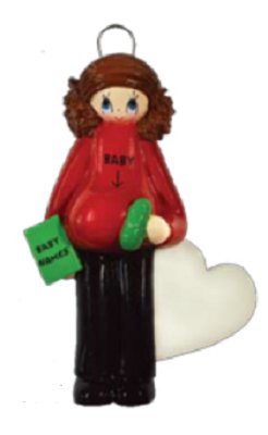 Pregnancy Expecting Christmas Ornament Gifts – Pregnant Lady Woman Couple (Pickle Mom Brown)