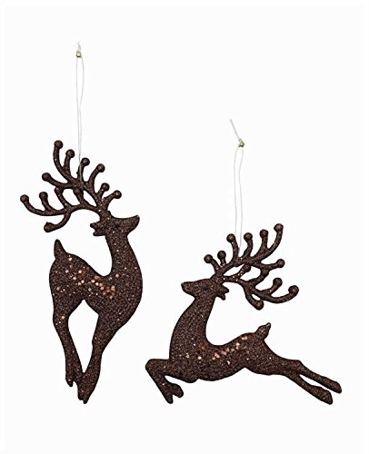 Dancing Reindeer Hanging Christmas Tree Ornaments, Set of Two