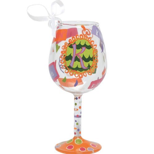 Santa Barbara Design Studio Lolita Holiday Mini-Wine Ornament, Letter K