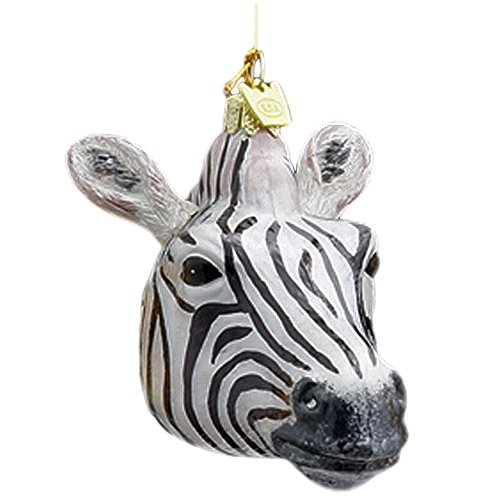 Glass Zebra Head Ornament NB0472-A Noble Gems Kurt Adler