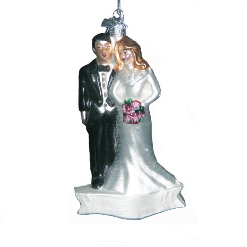 Kurt Adler 5-Inch Noble Gems Glass Wedding Couple Ornament