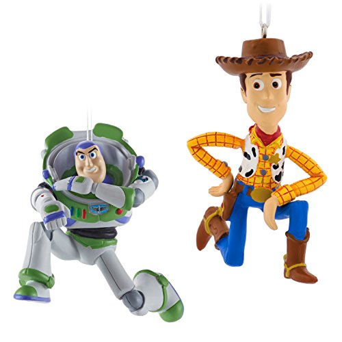 Hallmark Disney/Pixar Toy Story Woody and Buzz Lightyear Christmas Ornaments (Set of 2)