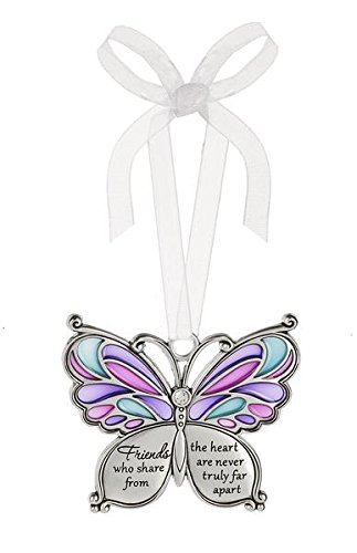 Ganz Butterfly Wishes Colored Ornament – Friends who share from the heart are never truly far apart