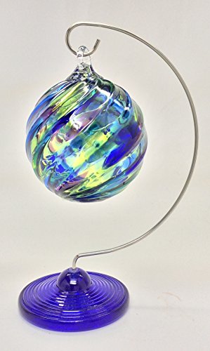 Glass Eye Studio Cobalt Blue Glass Base Single 7″ Ornament Stand