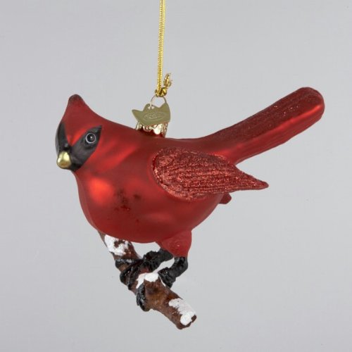 Kurt Adler Noble Gems Glass Cardinal Christmas Ornament