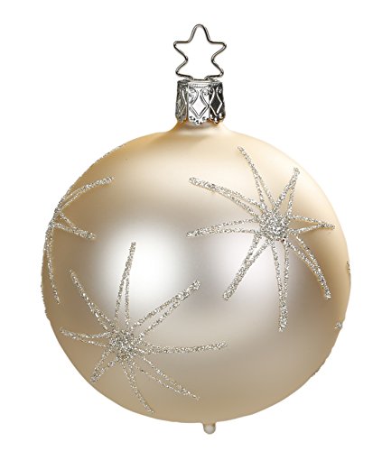 Ball 8 cm, Evening Star, champagne matt, #20056T008, from the 2015 Winter Palace Collection by Inge-Glas Manufaktur; Gift Box Included