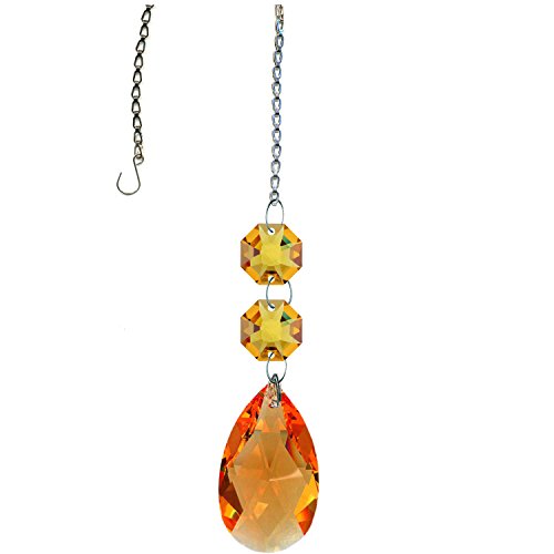 Swarovski Crystal Pendalogue Topaz, Colorful Accent, Ornament, Sun catcher Made with 100% Genuine SWAROVSKI Crystal from Austria