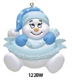 Personalized Baby’s First Christmas Boy Snowman Ornament