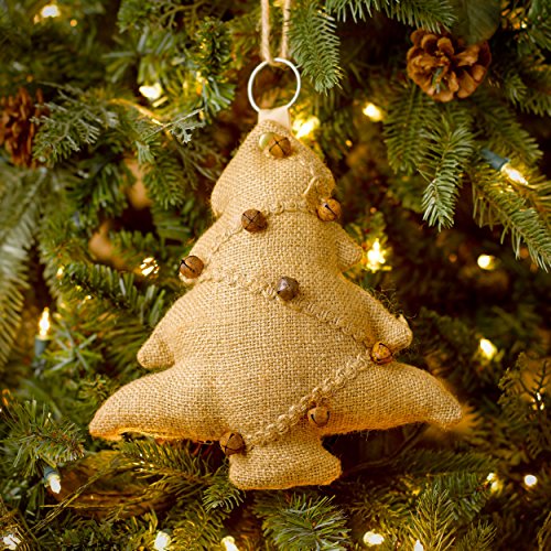 Sage & Co. 10″ Burlap Tree With Jingle Bell Trim