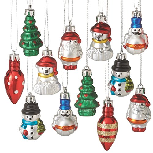 Mini Christmas Icon Polystyrine Christmas Ornaments Set of 12