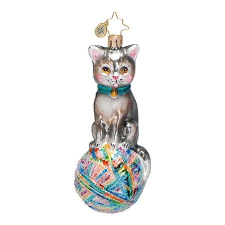 Christopher Radko Glass Naughty Neo Frisky Kitty Cat Christmas Ornament #1016638
