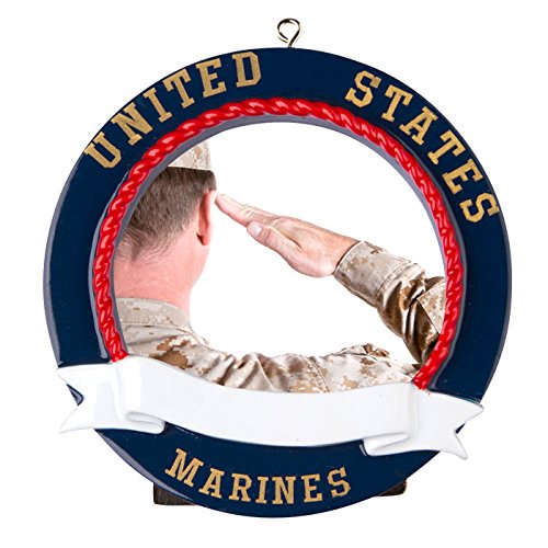 Marines Picture Frame Personalized Christmas Tree Ornament