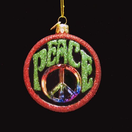 3″ NOBLE GEMS GLASS “PEACE” ORNAMENT – Christmas Ornament