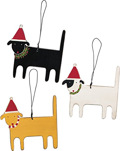 Primitives by Kathy Holiday Dog Ornament Set of 3