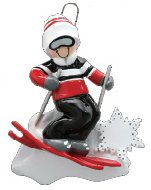 Personalized Ski Action Boy Christmas Holiday Gift Expertly Handwritten Ornament