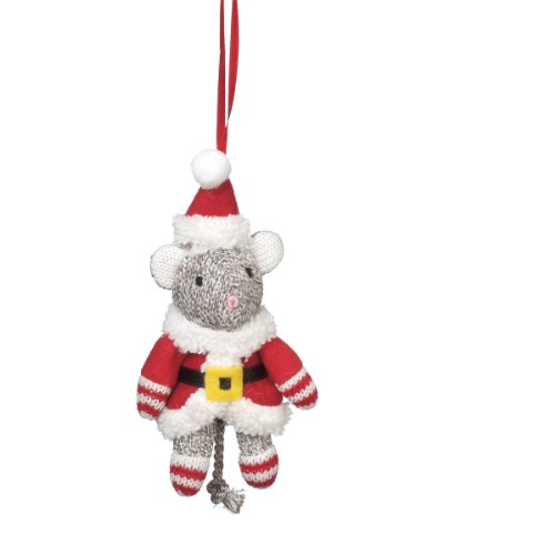 Midwest CBK Sock Santa Mouse Christmas Ornament