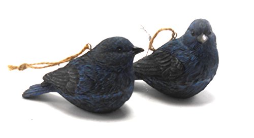 Blue Bird Christmas Ornaments Set of 2 Resin Bluebirds Bluebird