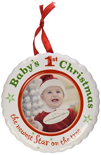 The Grandparent Gift Ceramic Photo Ornament, Baby’s First Christmas