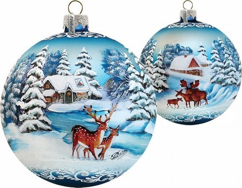 G. Debrekht Limited Edition Moose-Deer Glass Ornament, 5.5″