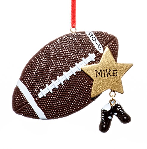 Sports Christmas Holiday Football Star Ornament-Free Name Personalziation-Shipped In One Day