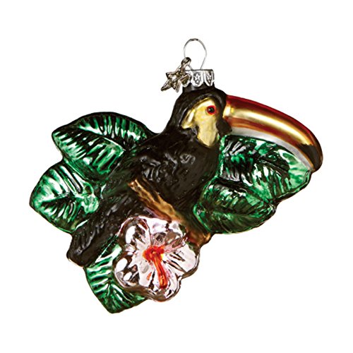 Glass Works Toucan Tropical Bird Glass Christmas Ornament