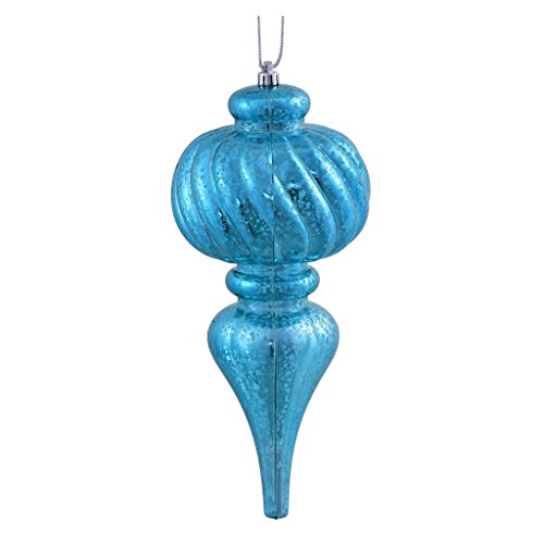 Vickerman 375440 – 10″ Turquoise Shiny Mercury Finial Christmas Tree Ornament (M155212)