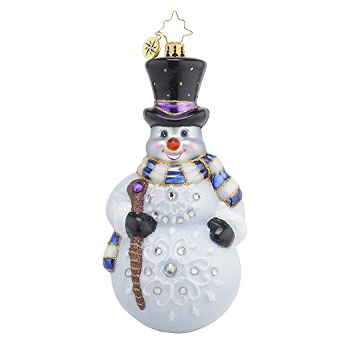 Christopher Radko Frosty Windy Snowman Glass Christmas Ornament – 6″h.