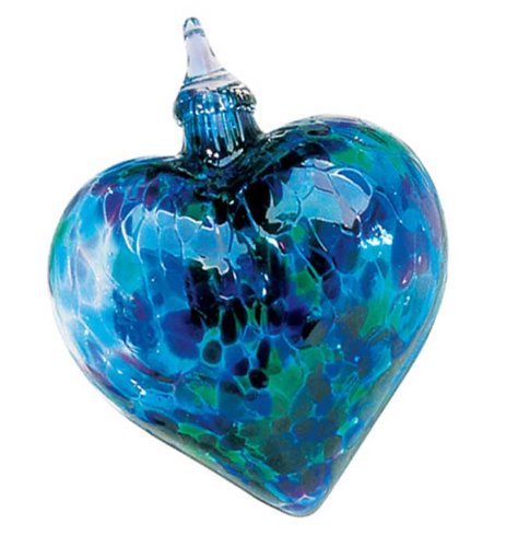 Glass Eye Studio Ornament Heart Blue Mosaic