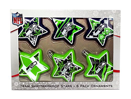 NFL Seattle Seahawks 6 Pack Star Ornaments