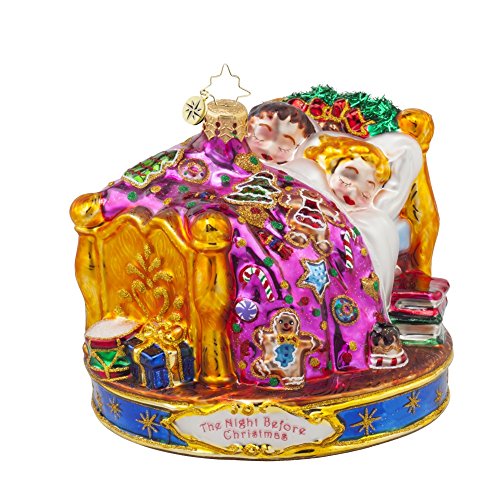 Christopher Radko Twas the Night Before Christmas Collection – Visions of the Sugar Plums Glass Christmas Ornament – 6″h.