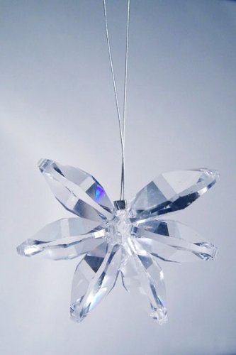 Beautiful Ornament Snowflake-Large-Clear (1.5″ Dia.) Crystal Charm Ornament – Clear – Swarovski Crystal