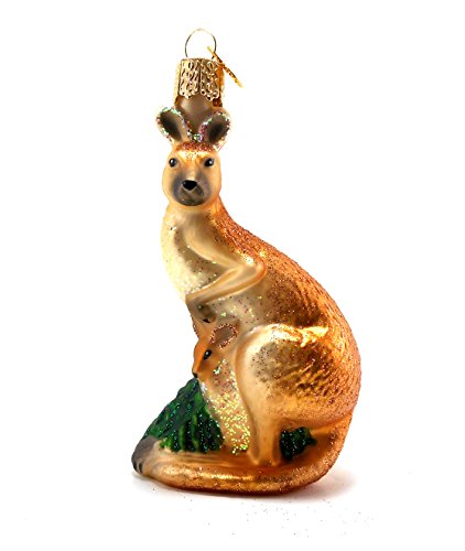 Old World Christmas Kangaroo Animal Mouth Blown Glass Christmas Ornament