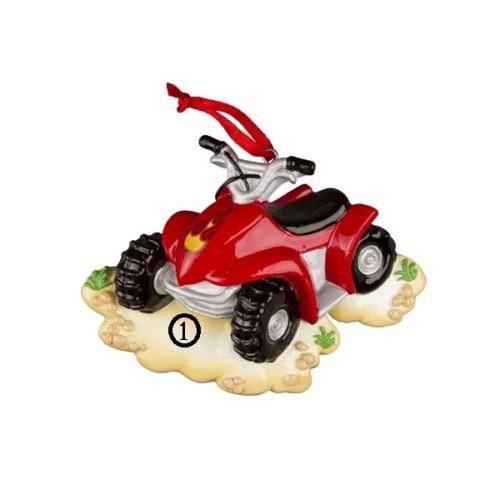 4 Wheeler ATV Personalized Christmas Tree Ornament