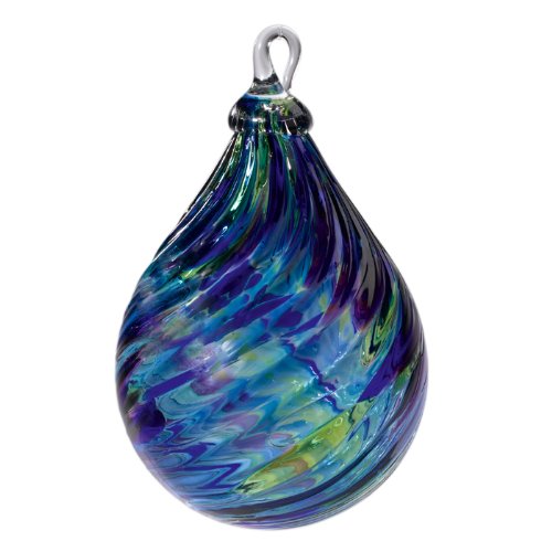 Glass Eye Studio Hand Blown Glass Raindrop Ornament – Ocean
