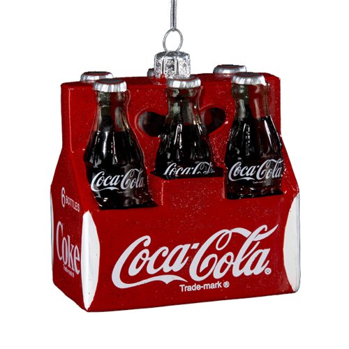 Kurt Adler 3-1/2-Inch Glass Coca-Cola Six Pack Ornament
