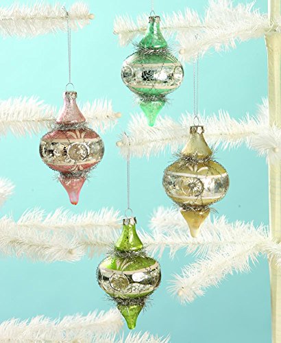 Bethany Lowe Pastel Indented Ornaments, Set of 4 Colors