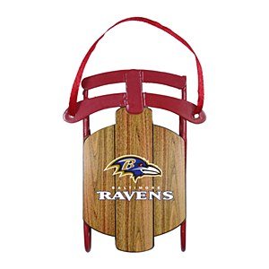 Baltimore Ravens Official NFL 3.5 inch Metal Sled Christmas Ornament