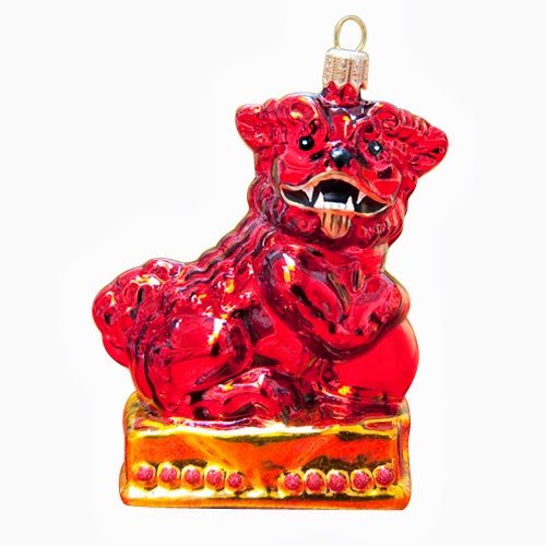 Ornaments to Remember: FOO DOG MALE (RED) Christmas Ornament