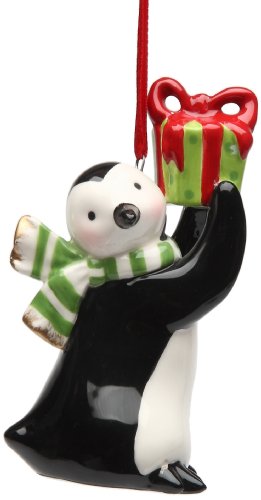 Appletree Design Penguin with Gift Ornament, 3-1/8-Inch Tall, Includes String for Hanging