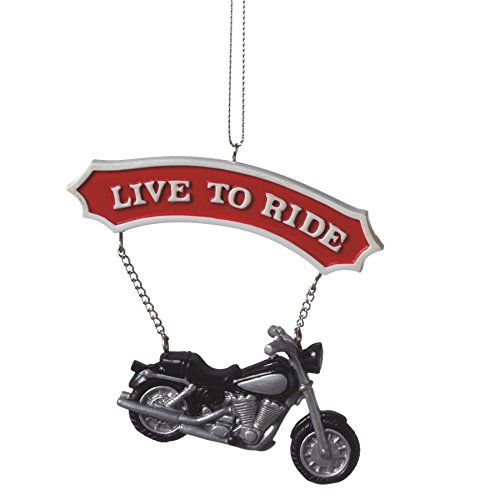 Live to Ride with Motorcycle Dangle Ornament
