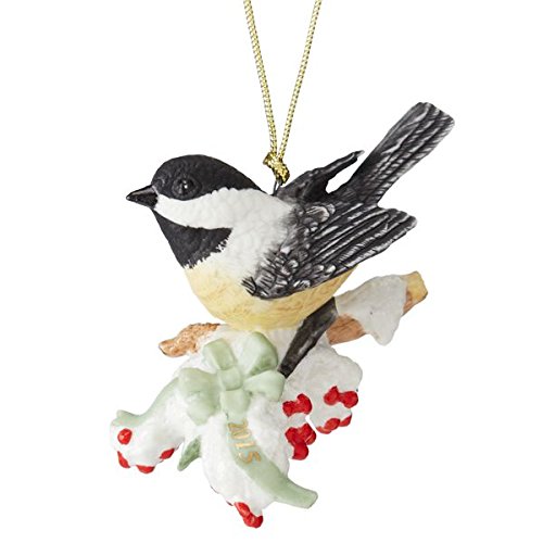 Lenox 2015 Holiday Chickadee Garden Bird Ornament with Tassle