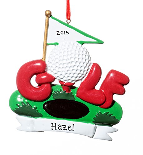Sports Christmas Holiday Golf 18th Hole Ornament-Free Name Personalziation-Shipped In One Day