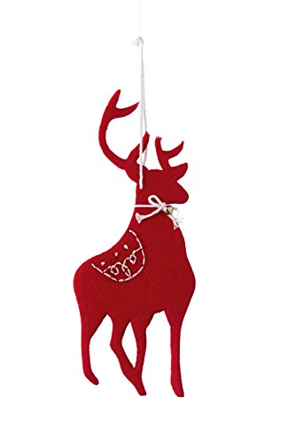 Sage & Co. XAO16181RD 7″ Felt Deer Ornament